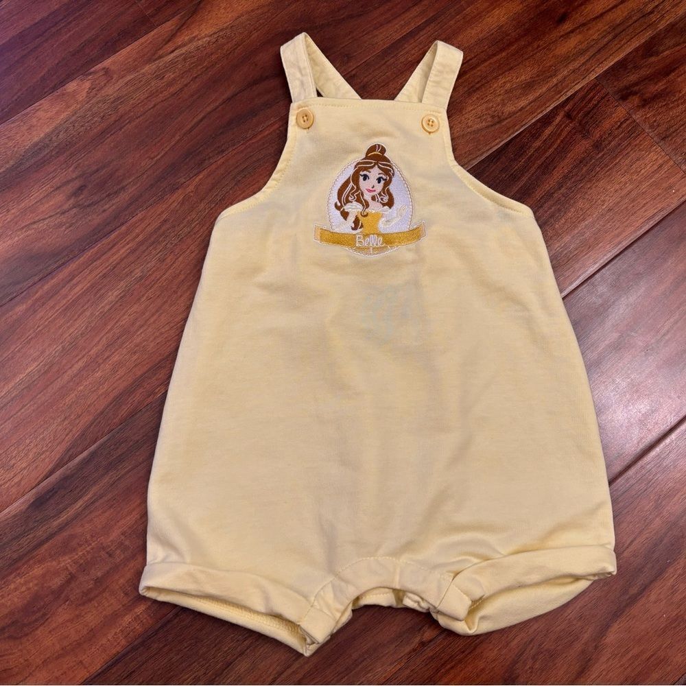 Disney Princess Beauty and The Beast Belle Box Lunch Yellow overall romper